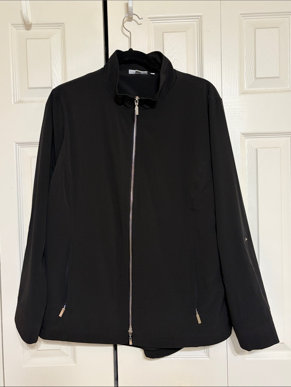 Chico’s Black Zip-Front Travelers Jacket - Size 3 / 16 - Excellent Condition